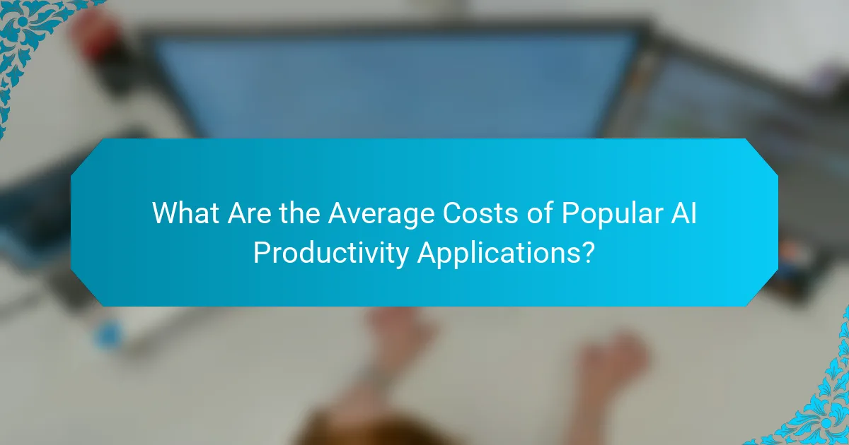 What Are the Average Costs of Popular AI Productivity Applications?