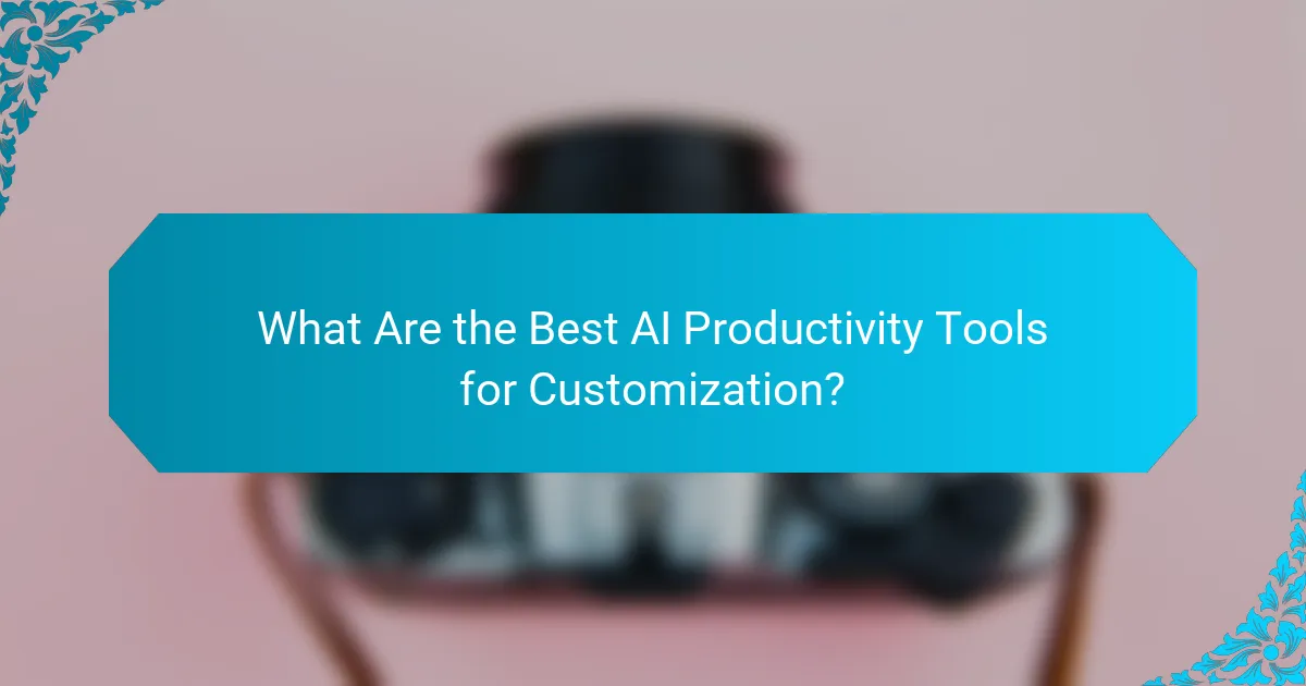 What Are the Best AI Productivity Tools for Customization?