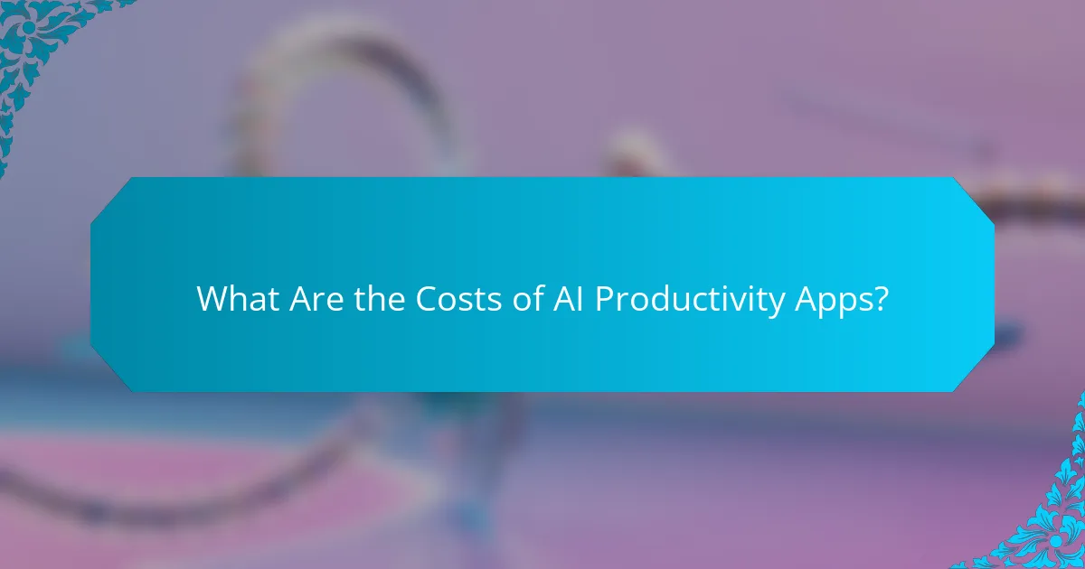 What Are the Costs of AI Productivity Apps?