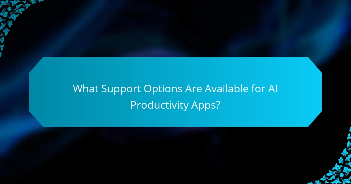 What Support Options Are Available for AI Productivity Apps?
